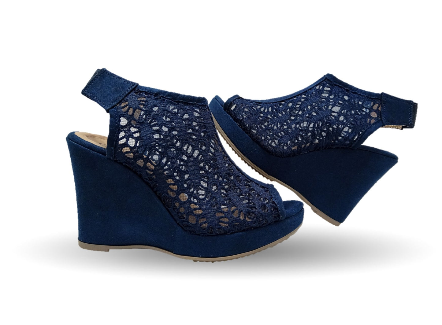 Sandalia Casual de moda con tacón alto Lady Christian 701 Azul Marino para mujer