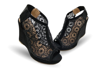 Sandalia Casual de moda con tacón alto Lady Christian 701 Negro para mujer