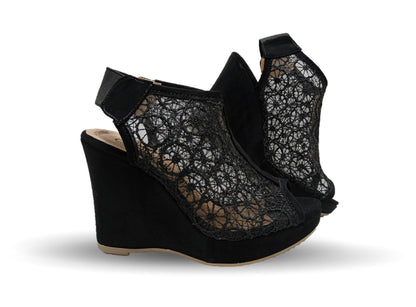 Sandalia Casual de moda con tacón alto Lady Christian 701 Negro para mujer