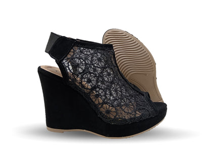 Sandalia Casual de moda con tacón alto Lady Christian 701 Negro para mujer