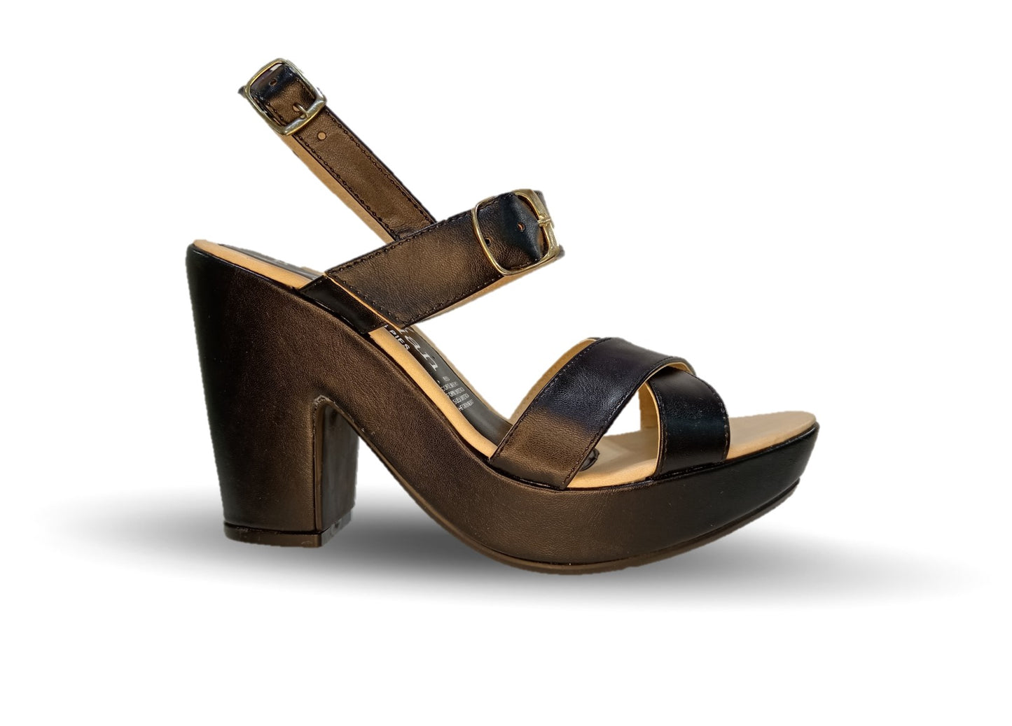 Sandalia Casual de moda con tacón alto Lady Christian 705 Negro para mujer