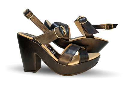 Sandalia Casual de moda con tacón alto Lady Christian 705 Negro para mujer