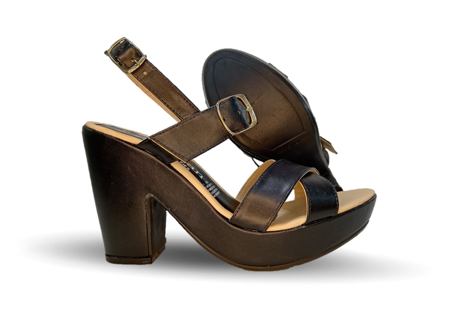 Sandalia Casual de moda con tacón alto Lady Christian 705 Negro para mujer