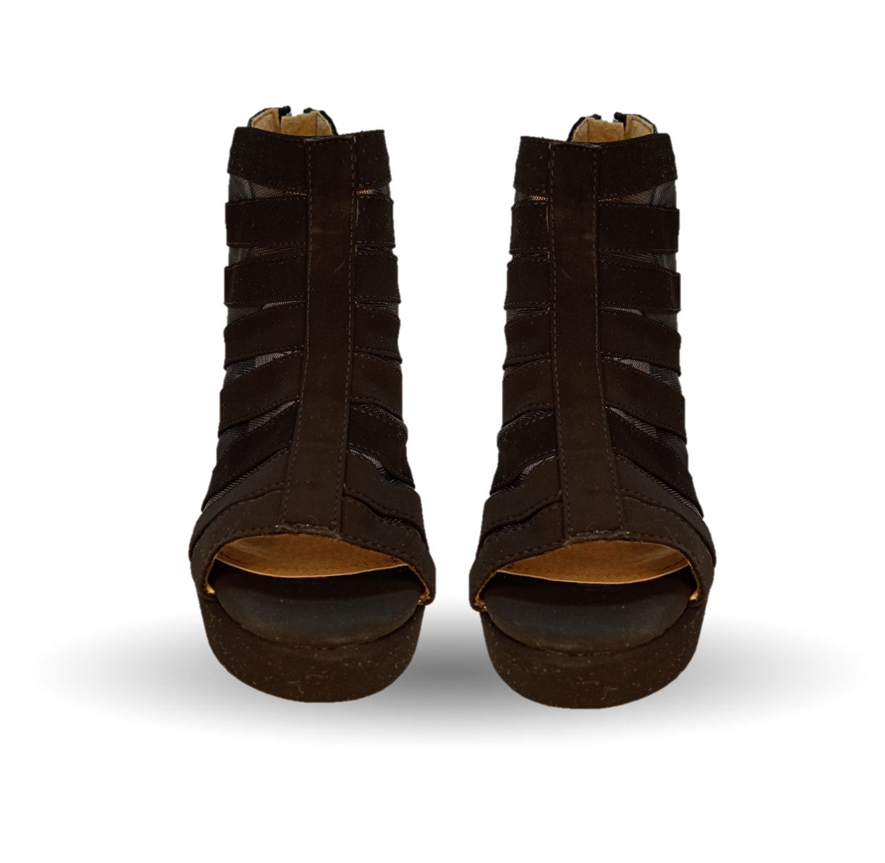 Sandalia Casual de moda con tacón alto Lady Christian 840 Ante Negro para mujer