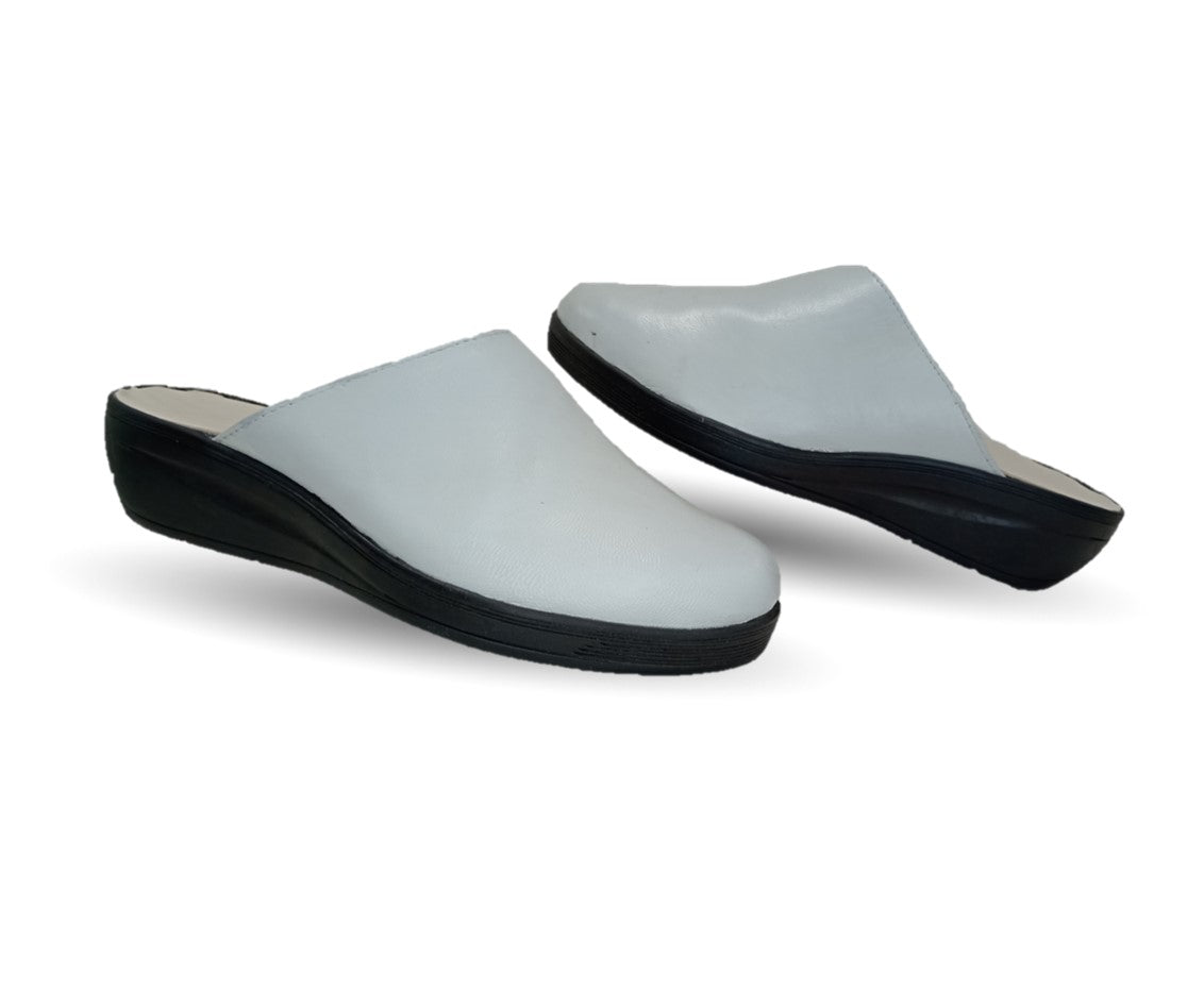 Zapato tipo sueco de Confort y Casual de piel de cabra Cielo 60 Hueso para mujer