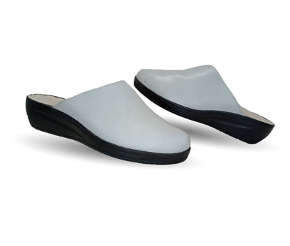 Zapato tipo sueco de Confort y Casual de piel de cabra Cielo 60 Hueso para mujer