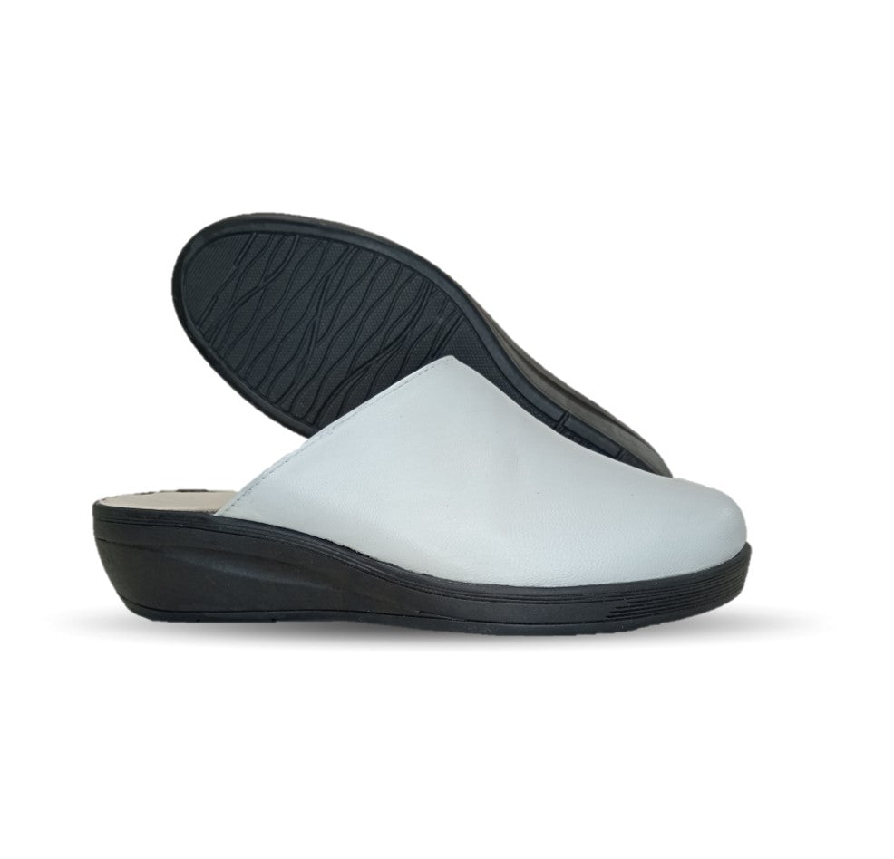 Zapato tipo sueco de Confort y Casual de piel de cabra Cielo 60 Hueso para mujer