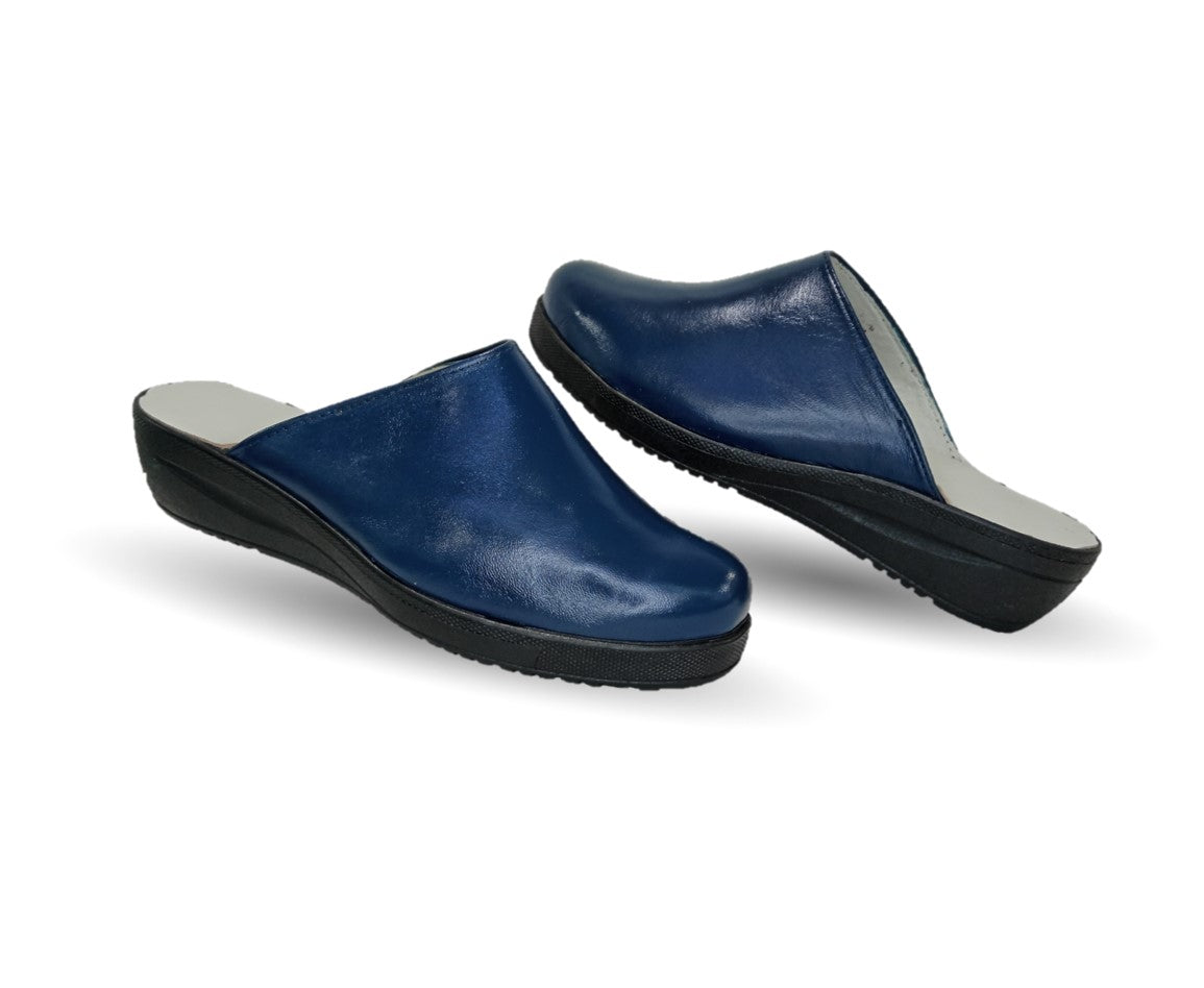 Zapato tipo sueco de Confort y Casual de piel de cabra Cielo 60 Azul Marino para mujer