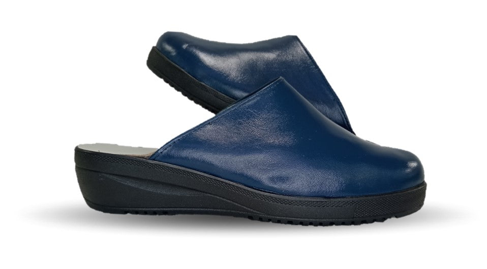 Zapato tipo sueco de Confort y Casual de piel de cabra Cielo 60 Azul Marino para mujer