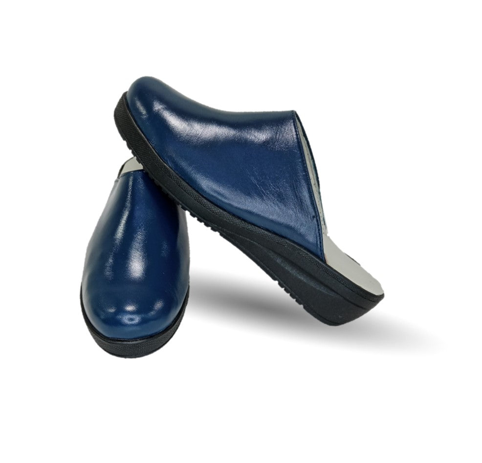 Zapato tipo sueco de Confort y Casual de piel de cabra Cielo 60 Azul Marino para mujer
