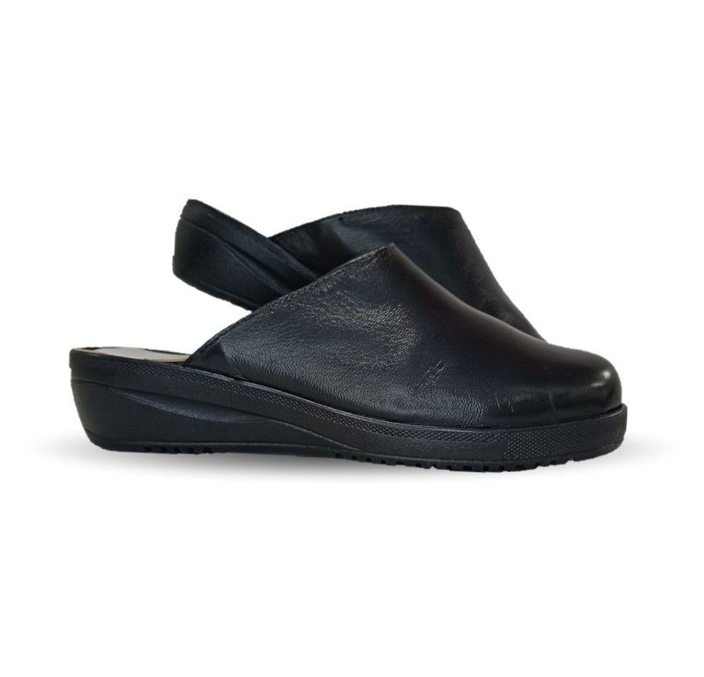 Zapato tipo sueco de Confort y Casual de piel de cabra Cielo 60 Negro para mujer