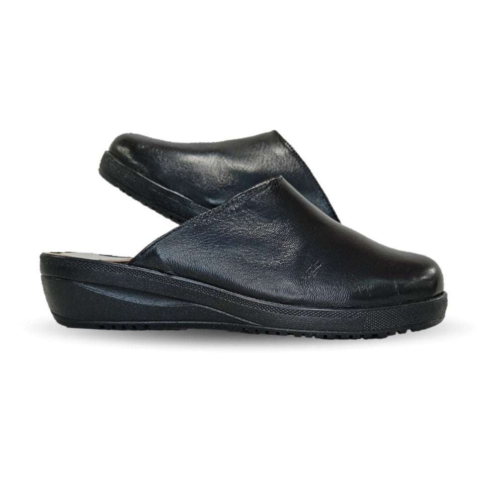 Zapato tipo sueco de Confort y Casual de piel de cabra Cielo 60 Negro para mujer