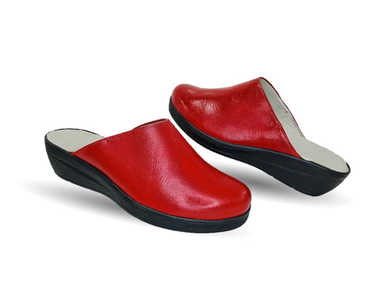 Zapato tipo sueco de Confort y Casual de piel de cabra Cielo 60 Rojo para mujer