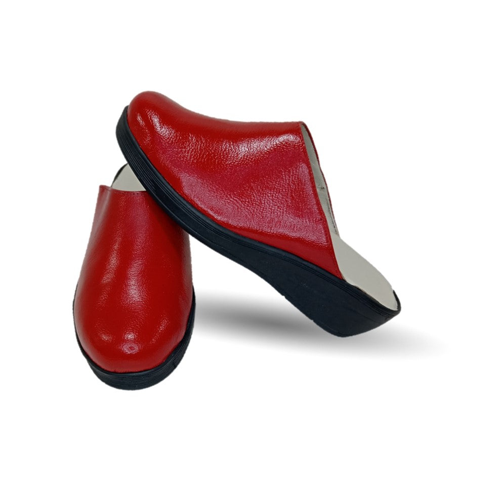 Zapato tipo sueco de Confort y Casual de piel de cabra Cielo 60 Rojo para mujer