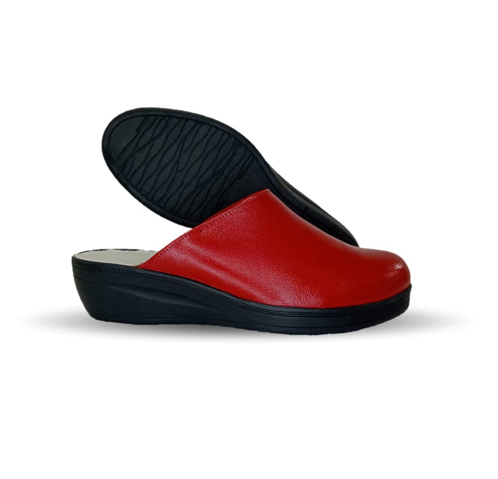 Zapato tipo sueco de Confort y Casual de piel de cabra Cielo 60 Rojo para mujer