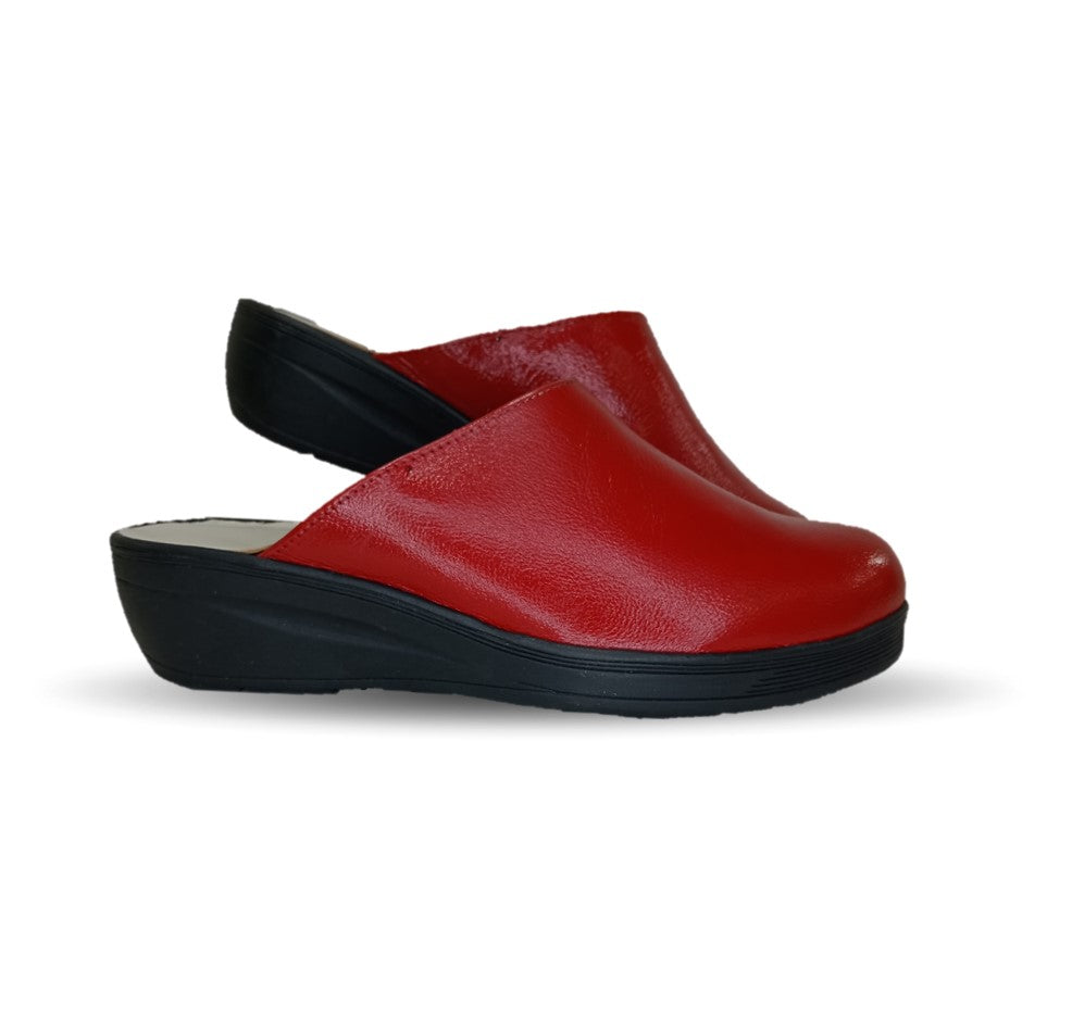 Zapato tipo sueco de Confort y Casual de piel de cabra Cielo 60 Rojo para mujer