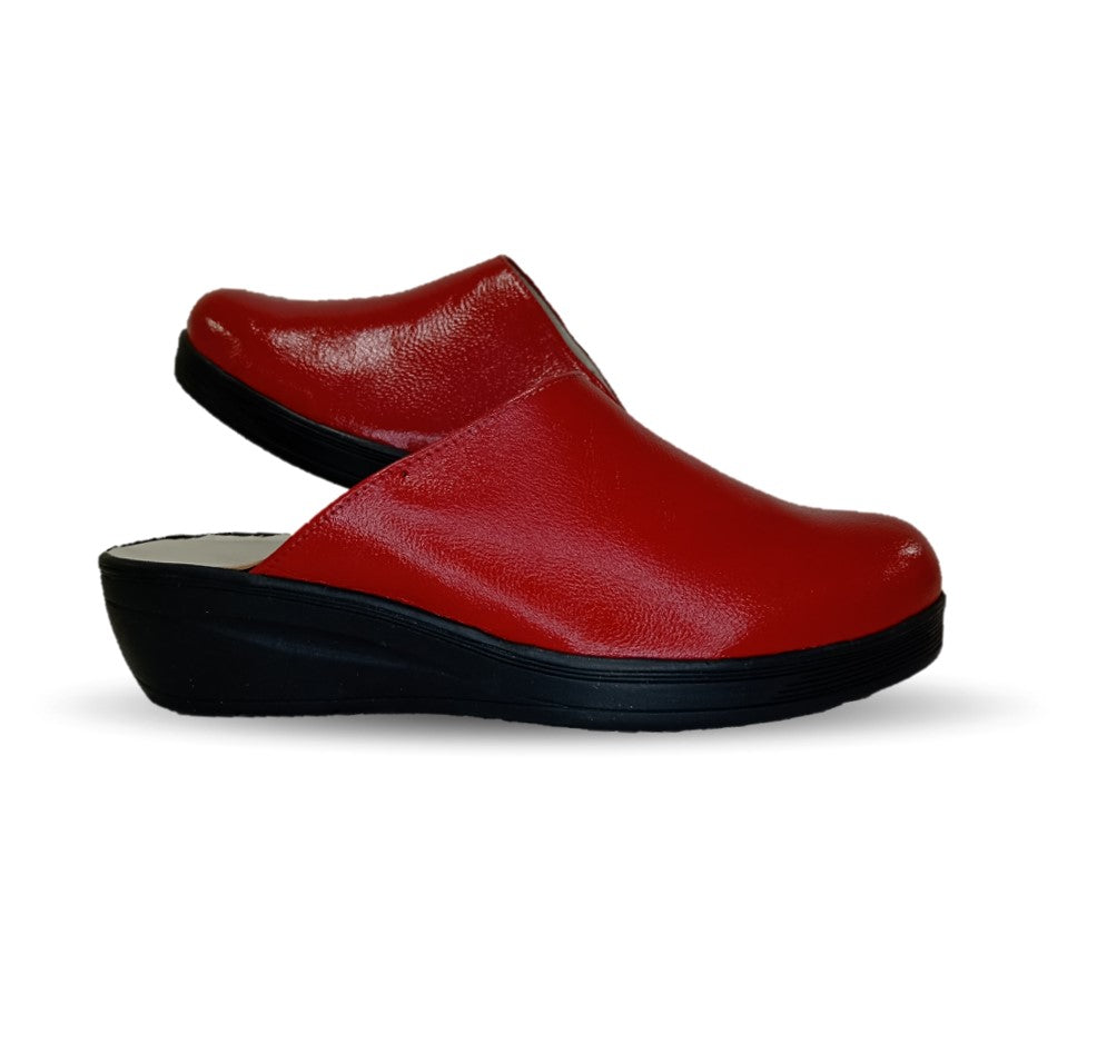 Zapato tipo sueco de Confort y Casual de piel de cabra Cielo 60 Rojo para mujer
