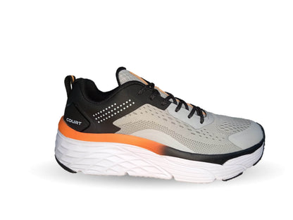 Tenis Deportivo Court 1102 Gris/Naranja Unisex para hombre y mujer
