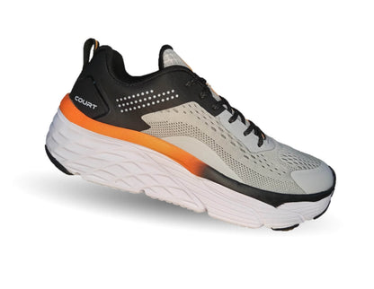 Tenis Deportivo Court 1102 Gris/Naranja Unisex para hombre y mujer
