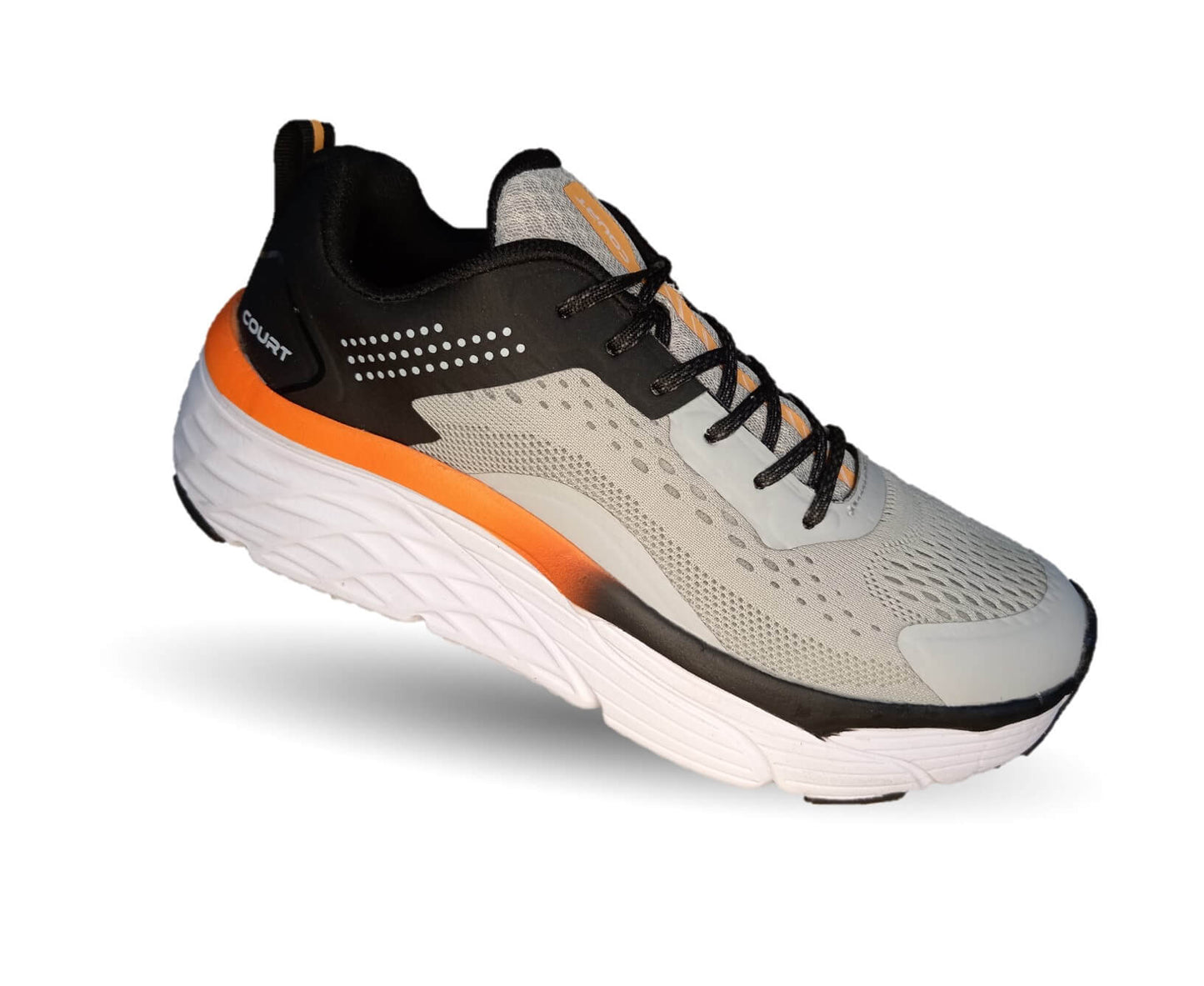 Tenis Deportivo Court 1102 Gris/Naranja Unisex para hombre y mujer