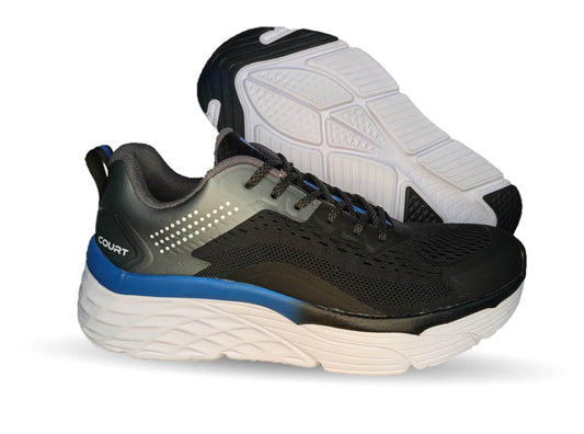 Tenis Deportivo con tecnología Breathable Court 1102 Negro/Rey Unisex para hombre y mujer