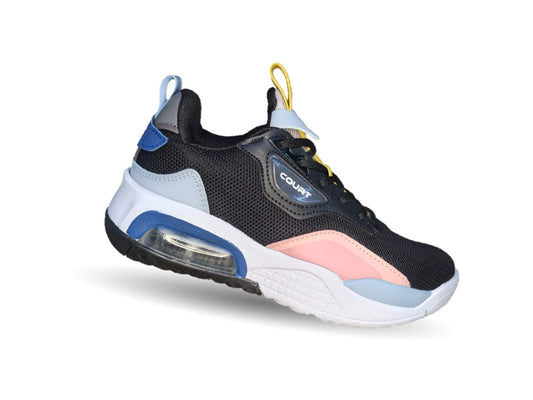 Tenis Deportivo con burbuja de aire Court 1140 Negro Multi para mujer