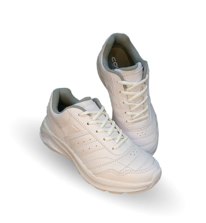Tenis Deportivo de piel Court 2957 Blanco/Blanco Unisex para hombre y mujer