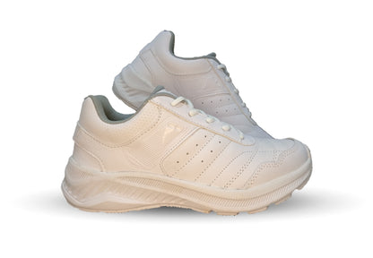 Tenis Deportivo de piel Court 2957 Blanco/Blanco Unisex para hombre y mujer