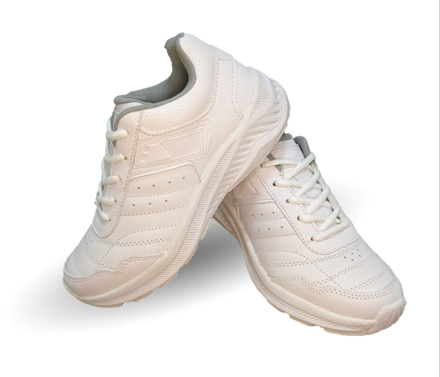 Tenis Deportivo de piel Court 2957 Blanco/Blanco Unisex para hombre y mujer