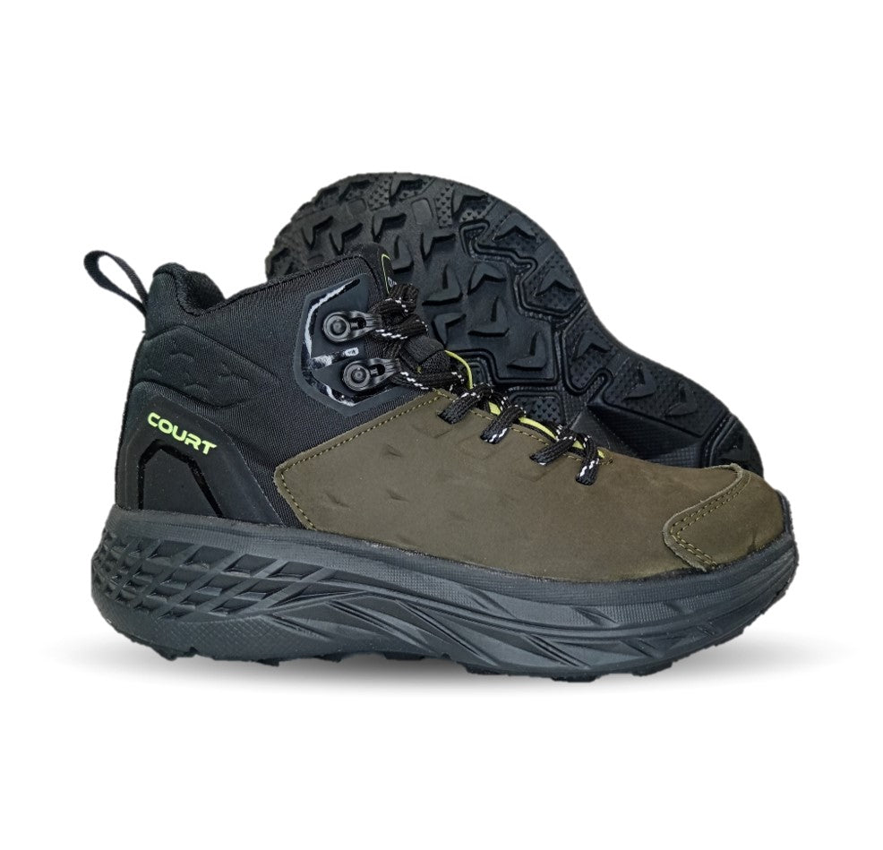 Bota hiking de piel con tecnología Infinity Sole Court 3643 Verde Militar para mujer
