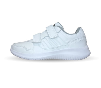 Tenis Deportivo y Escolar de piel Court 3974 Blanco/Blanco Unisex para joven, niño y niña