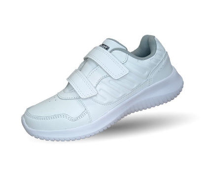 Tenis Deportivo y Escolar de piel Court 3974 Blanco/Blanco Unisex para joven, niño y niña