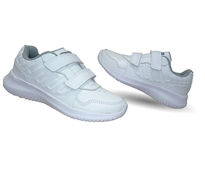Tenis Deportivo y Escolar de piel Court 3974 Blanco/Blanco Unisex para joven, niño y niña
