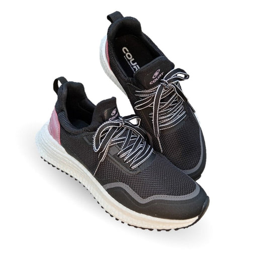 Tenis Deportivo Court 4442 Negro/Rosa para mujer