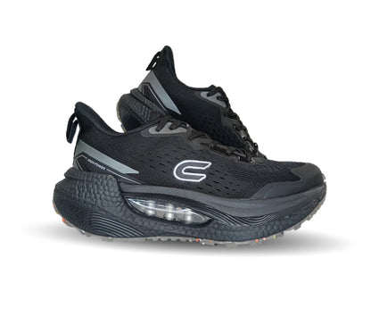 Tenis Deportivo con burbuja de aire y malla transpirable Court 483 Negro/Negro para mujer