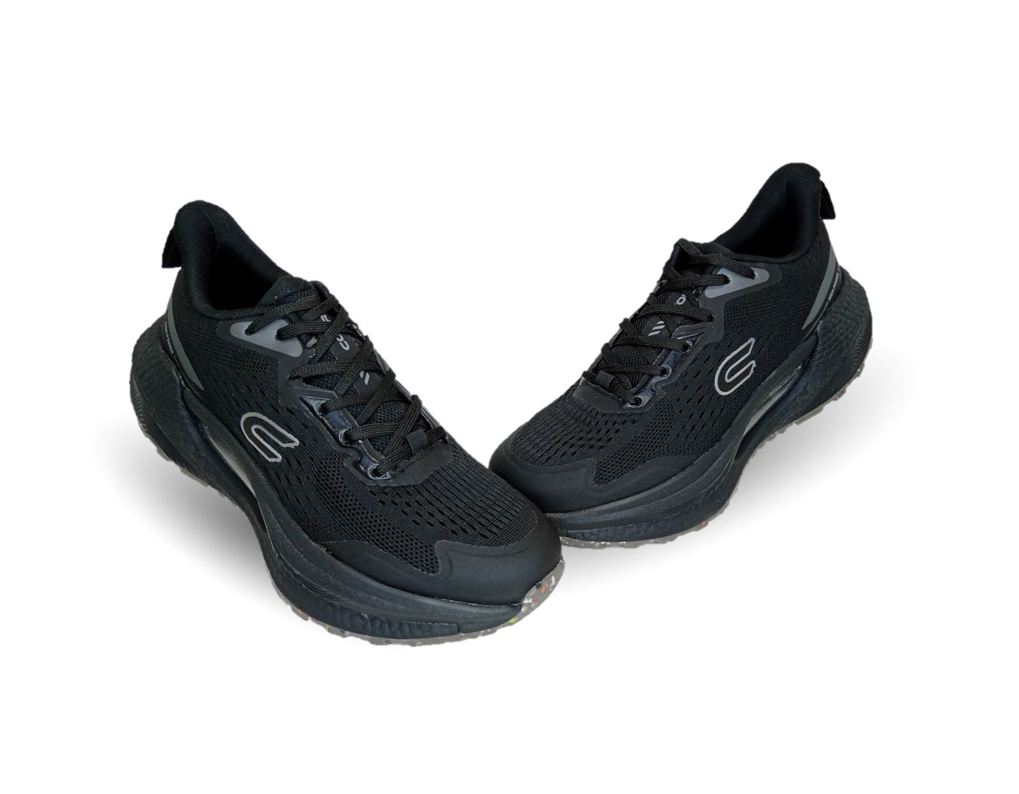 Tenis Deportivo con burbuja de aire y malla transpirable Court 483 Negro/Negro para mujer