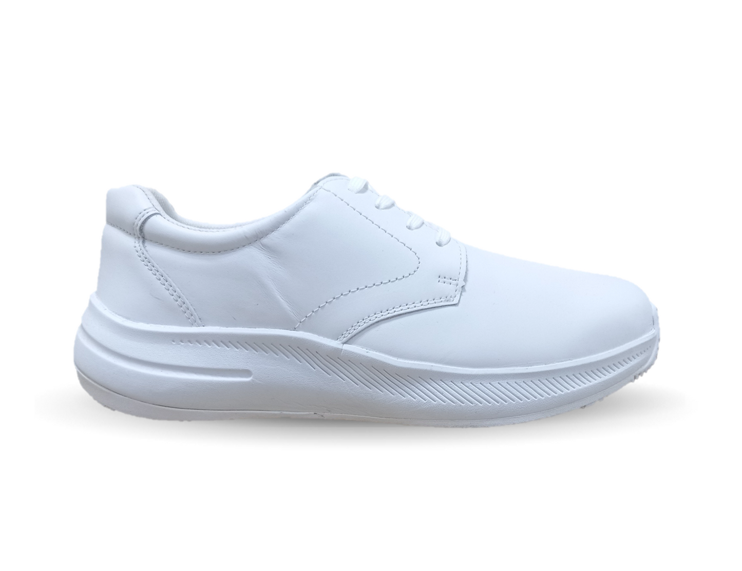 Zapato de Confort y Servicio de piel con suela extra antiderrapante Court 7181 Blanco para hombre