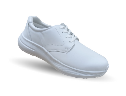 Zapato de Confort y Servicio de piel con suela extra antiderrapante Court 7181 Blanco para hombre