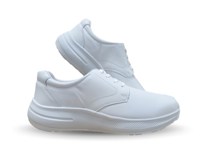 Zapato de Confort y Servicio de piel con suela extra antiderrapante Court 7181 Blanco para hombre