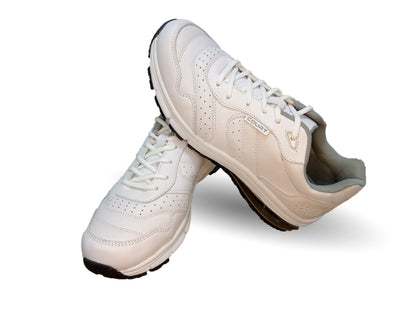 Tenis Deportivo y Escolar de piel con burbuja de aire Court 7726 Blanco/Blanco Unisex para joven, mujer y hombre