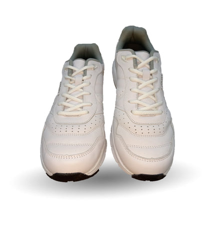 Tenis Deportivo y Escolar de piel con burbuja de aire Court 7726 Blanco/Blanco Unisex para joven, mujer y hombre