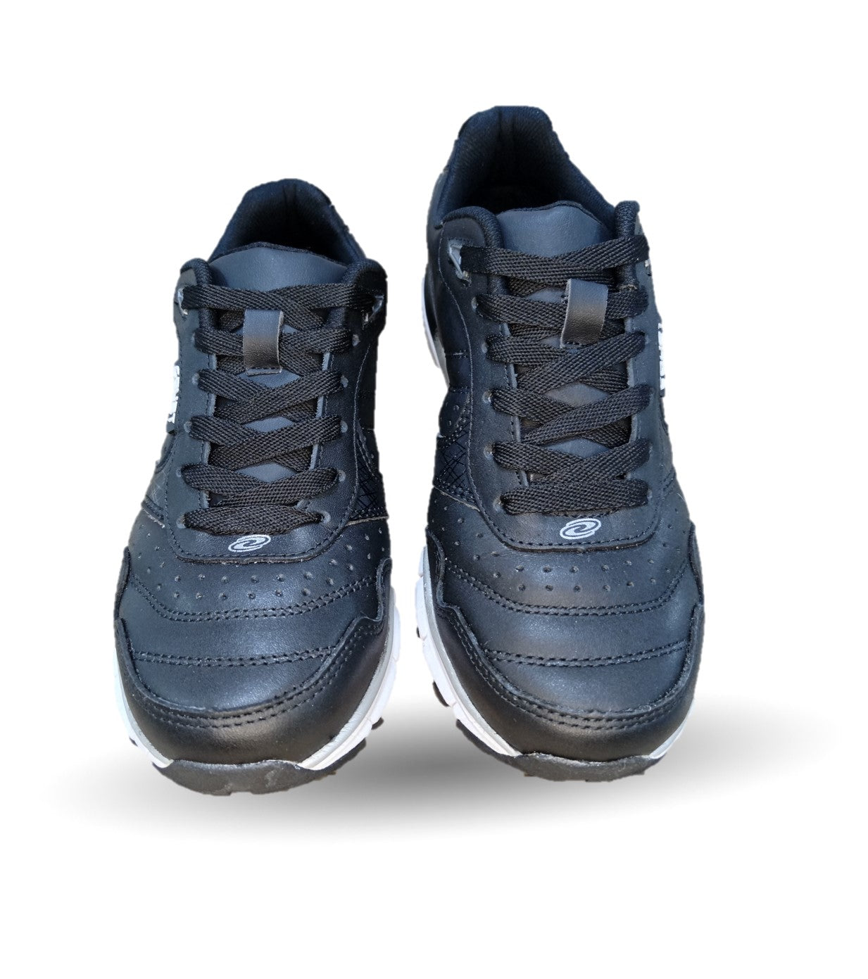 Tenis Deportivo de piel con burbuja de aire Court 7726 Negro/Plata Unisex para mujer y hombre