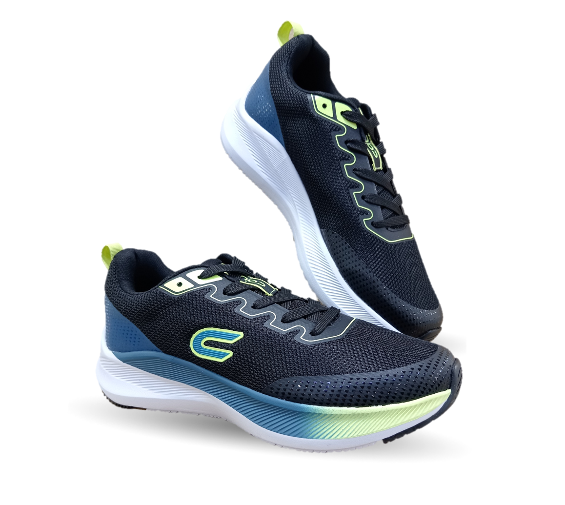 Tenis Deportivo con tecnología Breathable Court 7908 Negro/Verde para hombre
