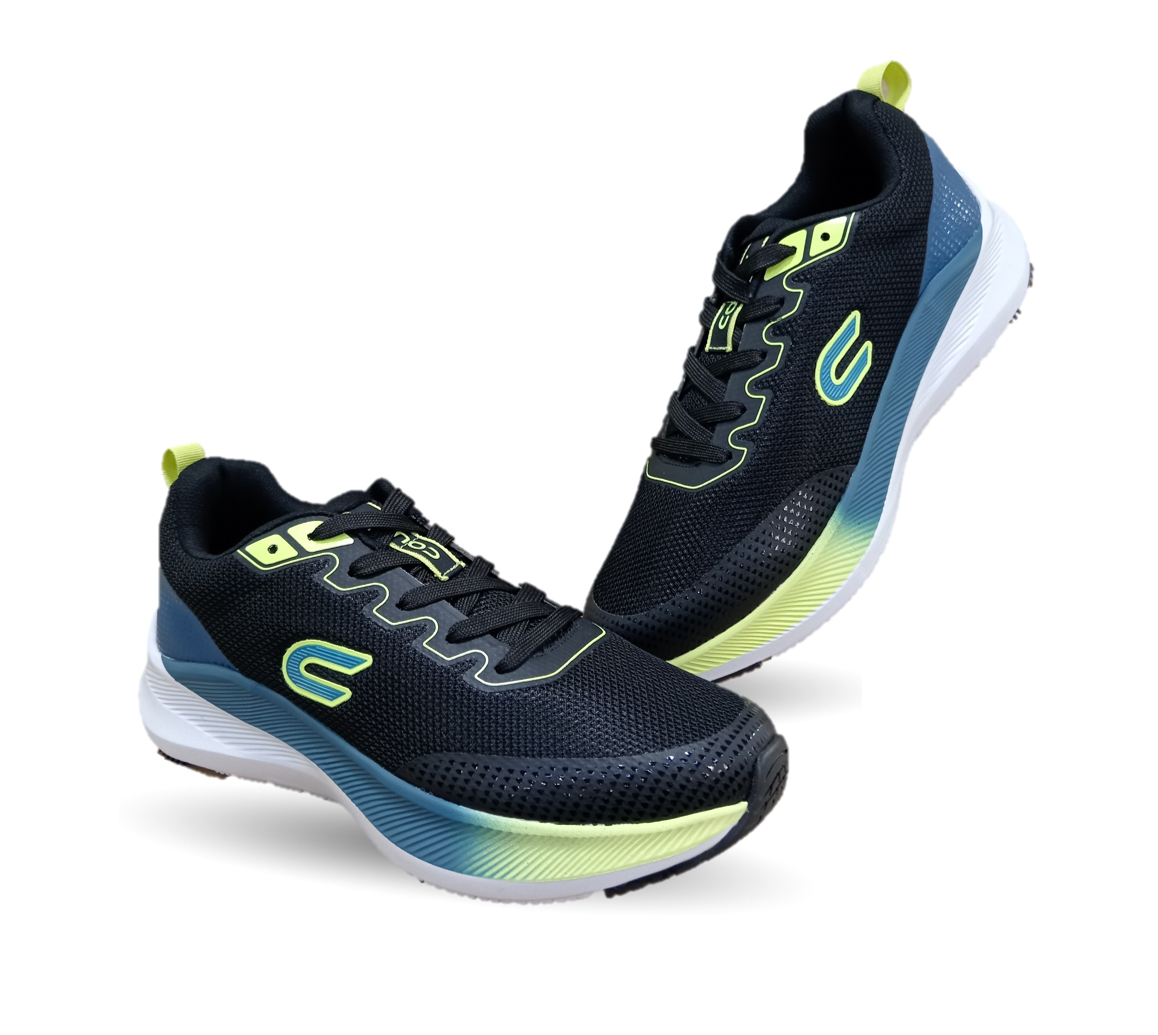 Tenis Deportivo con tecnología Breathable Court 7908 Negro/Verde para hombre