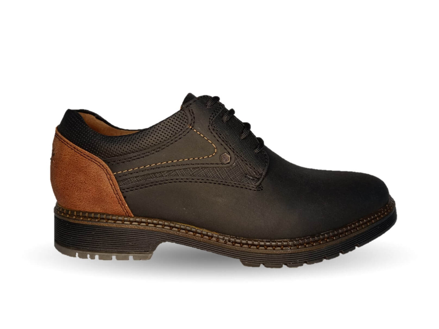 Zapato Casual Custom 3853 Negro/Cogñac para hombre
