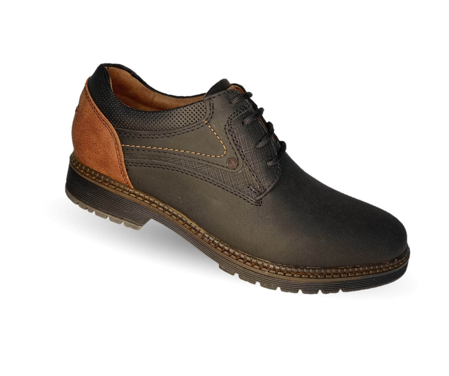 Zapato Casual Custom 3853 Negro/Cogñac para hombre
