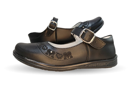 Zapato Escolar y Casual con hebilla Dulce Cereza 600 Negro para niña