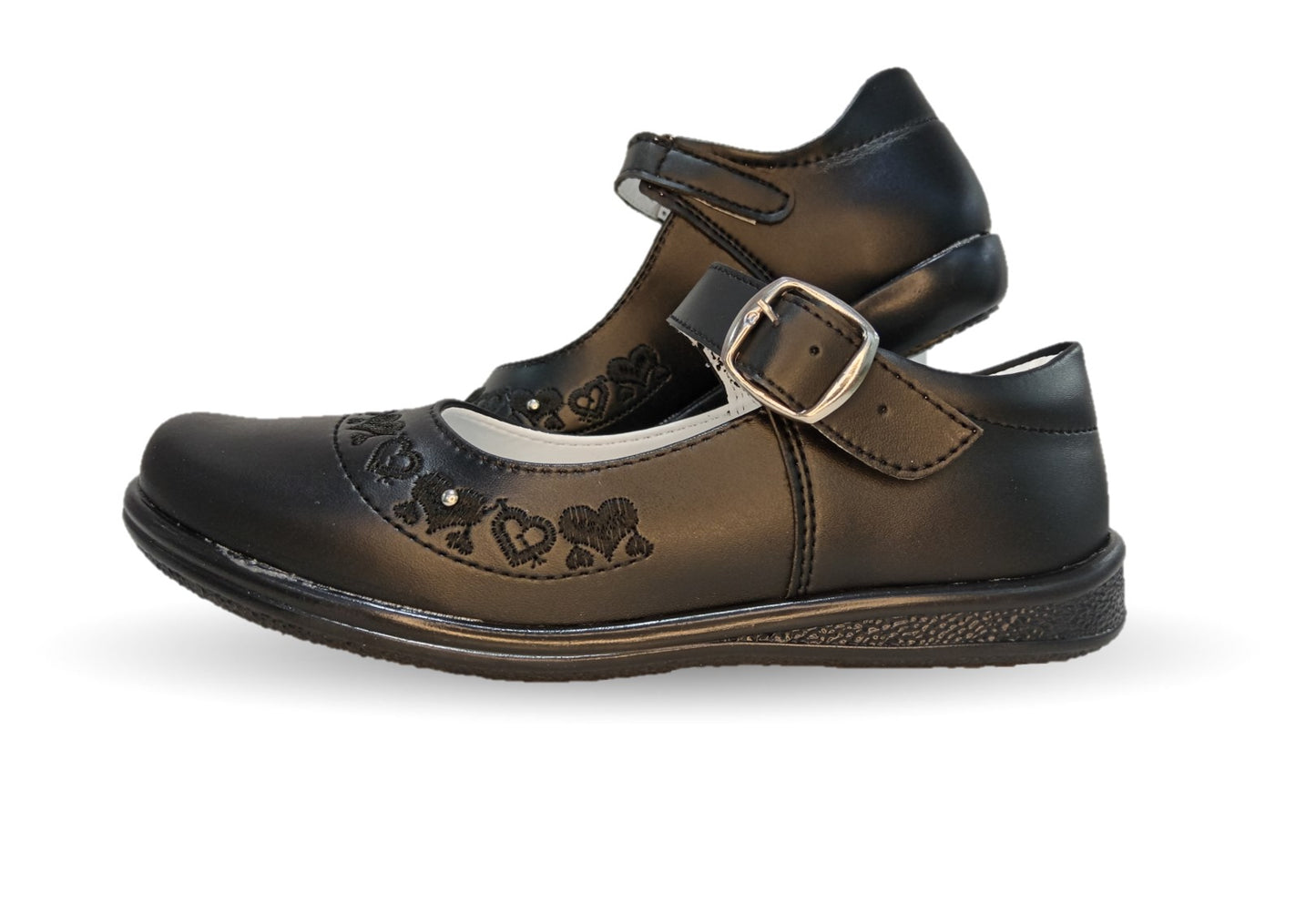Zapato Escolar y Casual con hebilla Dulce Cereza 600 Negro para niña
