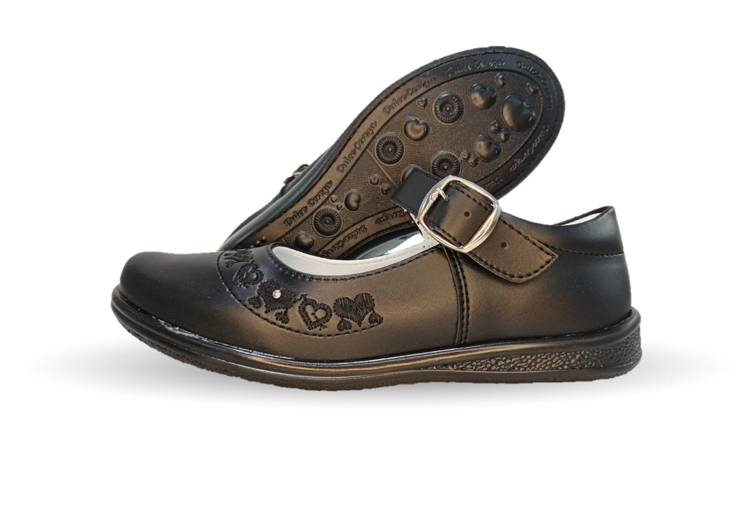 Zapato Escolar y Casual con hebilla Dulce Cereza 600 Negro para niña