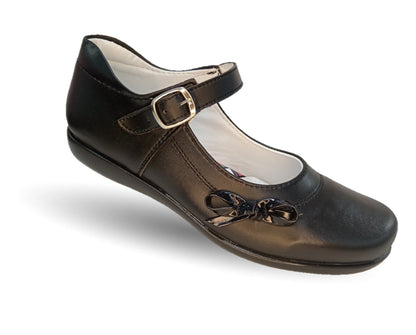 Zapato Escolar y Casual con hebilla Dulce Cereza 604 Negro para niña